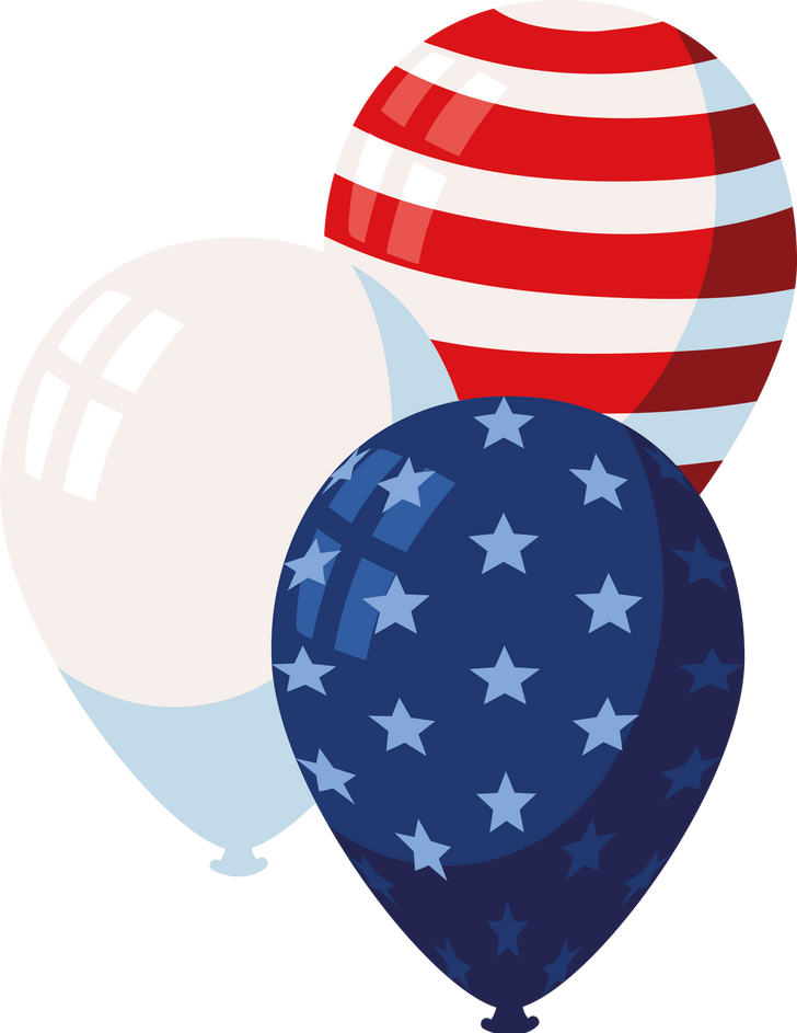 balloons with US flag